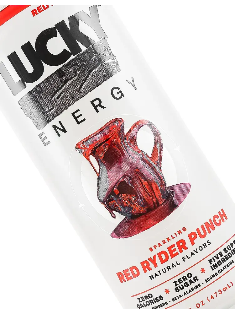 Lucky Energy "Red Ryder Punch" Sparkling 16oz Can, Austin, Texas