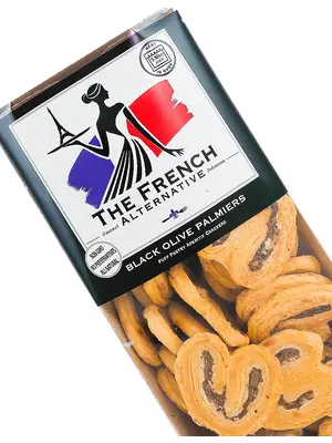 The French Alternative "Black Olive Palmiers" Puff Pastry Crackers 2.82oz, France