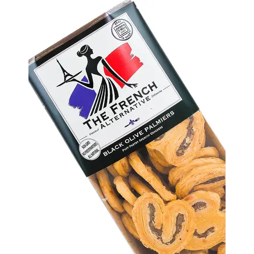The French Alternative "Black Olive Palmiers" Puff Pastry Crackers 2.82oz, France The French Alternative "Black Olive Palmiers" Puff Pastry Crackers 2.82oz, France