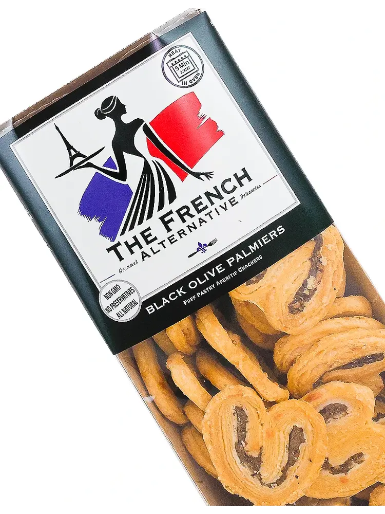 The French Alternative "Black Olive Palmiers" Puff Pastry Crackers 2.82oz, France