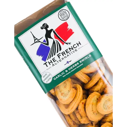 The French Alternative "Garlic & Herbs Swirls" Puff Pastry Crackers 2.64oz, France The French Alternative "Garlic & Herbs Swirls" Puff Pastry Crackers 2.64oz, France