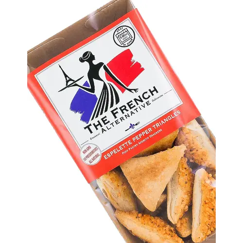 The French Alternative "Espelette Pepper Triangles" Puff Pastry Crackers 2.12oz, France The French Alternative "Espelette Pepper Triangles" Puff Pastry Crackers 2.12oz, France