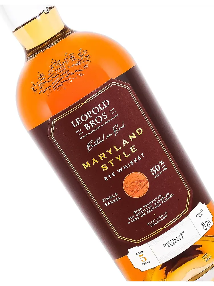 Leopold Bros "Maryland Style" Rye Whiskey Single Barrel, Denver, Colorado