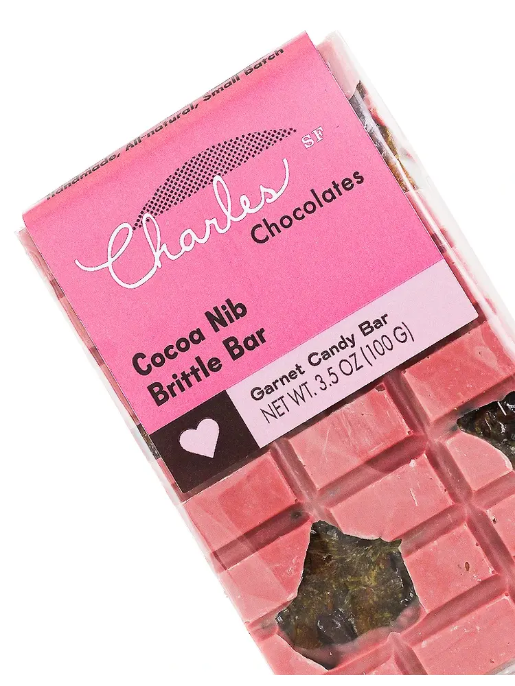 Charles Chocolates Cocoa Nib Brittle Bar 3.5oz, San Francisco, California
