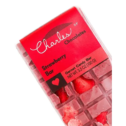 Charles Chocolates Strawberry Bar 3.5oz, San Francisco, California Charles Chocolates Strawberry Bar 3.5oz, San Francisco, California