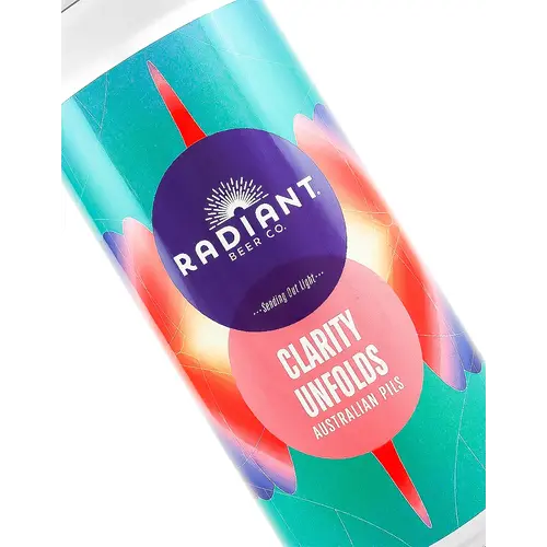 Radiant Beer "Clarity Unfolds" Australian Pils 16oz Can - Anaheim, CA Radiant Beer "Clarity Unfolds" Australian Pils 16oz Can - Anaheim, CA