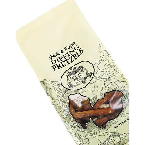 East Shore "Garlic & Pepper" Dipping Pretzels 8oz Bag, Hartland, Wisconsin East Shore "Garlic & Pepper" Dipping Pretzels 8oz Bag, Hartland, Wisconsin