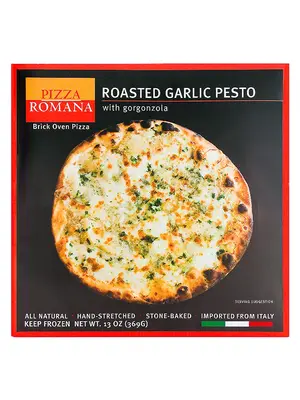 Pizza Romana Roasted Garlic Pesto Brick Oven Pizza, Marche, Italy