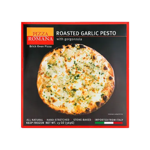 Pizza Romana Roasted Garlic Pesto Brick Oven Pizza, Marche, Italy Pizza Romana Roasted Garlic Pesto Brick Oven Pizza, Marche, Italy