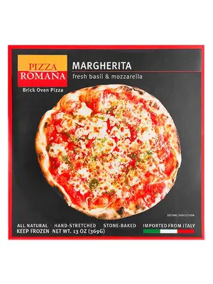 Pizza Romana Margherita Brick Oven Pizza, Marche, Italy