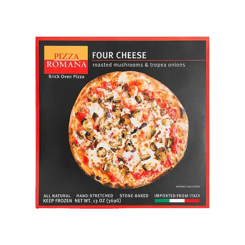 Pizza Romana Four Cheese with Mushrooms & Tropea Onions Brick Oven Pizza, Marche, Italy Pizza Romana Four Cheese with Mushrooms & Tropea Onions Brick Oven Pizza, Marche, Italy