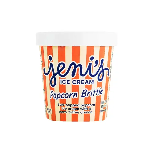 Jeni's "Popcorn Brittle" Sun-Popped Popcorn With A Corn-Toffee Crunch Ice Cream Pint, Ohio Jeni's "Popcorn Brittle" Sun-Popped Popcorn With A Corn-Toffee Crunch Ice Cream Pint, Ohio