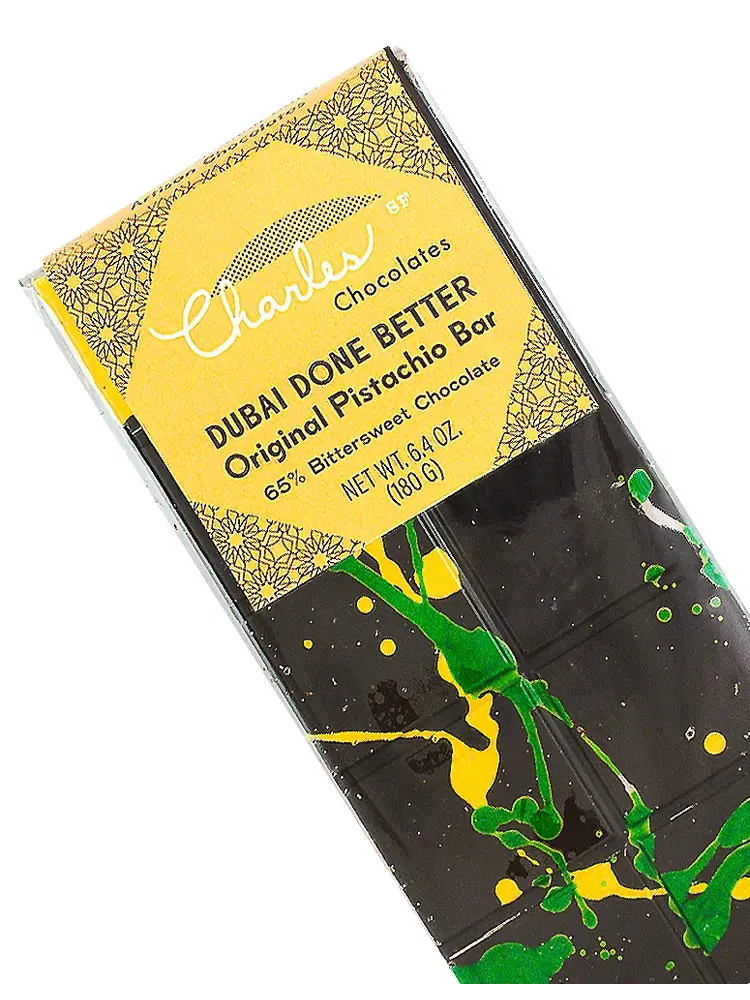 Charles Chocolates - Dubai Done Better Original Pistachio Bar 6.4oz, San Francisco, California