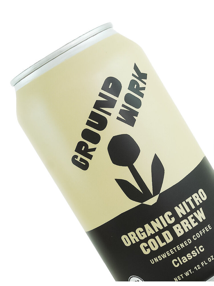 Ground Work "Classic" Organic Nitro Cold Brew Unsweetened Coffee 12oz Can, Los Angeles, CA