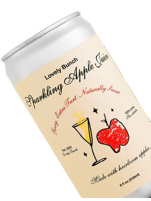 Lovely Bunch Sparkling Apple Juice 8oz Can, Vergennes, Vermont
