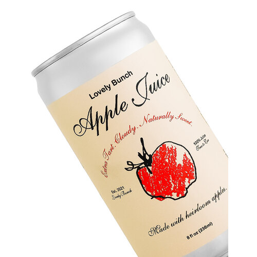 Lovely Bunch Apple Juice 8oz Can, Vergennes, Vermont Lovely Bunch Apple Juice 8oz Can, Vergennes, Vermont