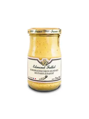 Edmond Fallot Horseradish Dijon Mustard "Moutard au Raifort" 7.4 oz Jar, France