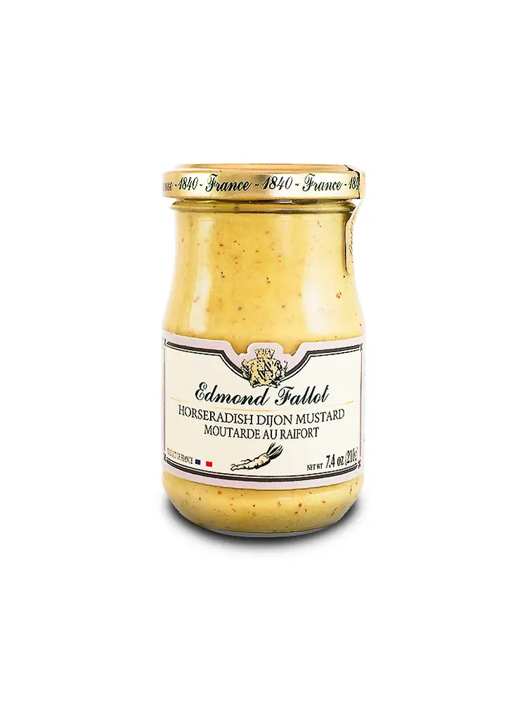 Edmond Fallot Horseradish Dijon Mustard "Moutard au Raifort" 7.4 oz Jar, France