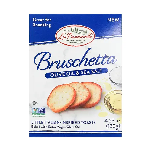 La Panzanella Olive Oil & Sea Salt Bruschetta 4.23oz Box La Panzanella Olive Oil & Sea Salt Bruschetta 4.23oz Box