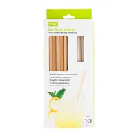 True Bamboo Straws, Set Of 10 With Cleaning Brush