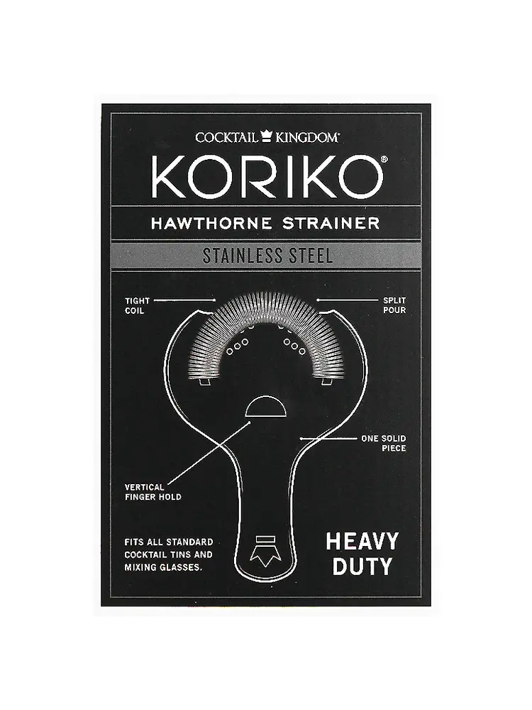 Cocktail Kingdom Koriko "Hawthorne" Stainless Steel Strainer