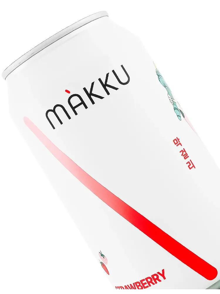 Makku "Strawberry" Makgeolli, Korean Rice Lager 12oz Can - Korea