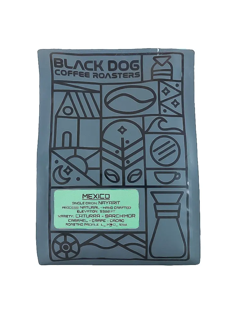 Black Dog Coffee Roasters "Mexico" Whole Bean Coffee 12oz Bag, Signal Hill, California