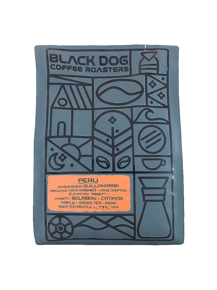 Black Dog Coffee Roasters "Peru" Whole Bean Coffee 12oz Bag, Signal Hill, California