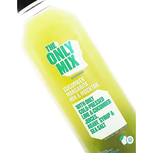 The Only Mix "Cucumber & Lime" Margarita Mix Cold Pressed Juices, Agave Syrup & Sea Salt 32oz Bottle, Los Angeles, California The Only Mix "Cucumber & Lime" Margarita Mix Cold Pressed Juices, Agave Syrup & Sea Salt 32oz Bottle, Los Angeles, California