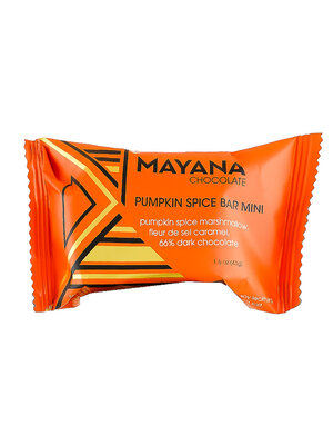 Mayana Chocolate "Pumpkin Spice" Pumpkin Spice Marshmallow, Fleur de Sel Caramel, Dark Chocolate 1.5oz Bar, Spooner, Wisconsin
