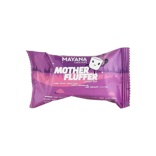 Mayana Chocolate "Mother Fluffer" Peatnut Butter, Potato Chips, Vanilla Marshmallow, Dark Chocolate 1.5oz Bar, Spooner, Wisconsin Mayana Chocolate "Mother Fluffer" Peatnut Butter, Potato Chips, Vanilla Marshmallow, Dark Chocolate 1.5oz Bar, Spooner, Wisconsin