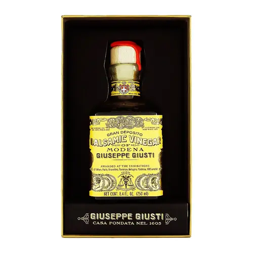 Giuseppe Giusti Gran Deposito Aceto Balsamico (Balsamic Vinegar) 4 Gold Medals 8.4oz Bottle, Modena, Italy Giuseppe Giusti Gran Deposito Aceto Balsamico (Balsamic Vinegar) 4 Gold Medals 8.4oz Bottle, Modena, Italy