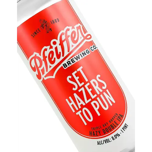 Pfeiffer Brewing "Set Hazers To Pun" Triple Dry Hopped Hazy Double IPA 16oz Can - Anaheim, CA Pfeiffer Brewing "Set Hazers To Pun" Triple Dry Hopped Hazy Double IPA 16oz Can - Anaheim, CA
