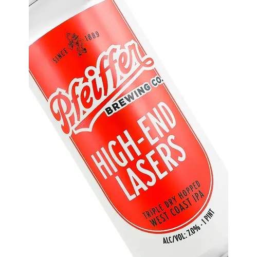 Pfeiffer Brewing "High-End Lasers" Triple Dry Hopped West Coast IPA 16oz Can - Aneheim, CA Pfeiffer Brewing "High-End Lasers" Triple Dry Hopped West Coast IPA 16oz Can - Aneheim, CA