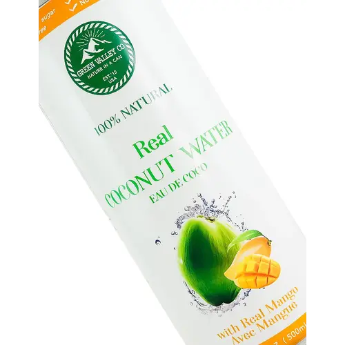 Green Valley Real Mango Coconut Water 16.9oz Can, Vietnam Green Valley Real Mango Coconut Water 16.9oz Can, Vietnam
