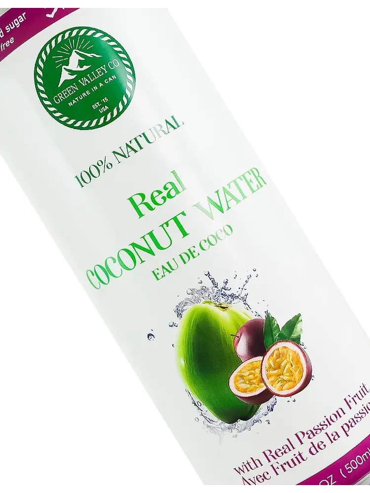 Green Valley Real Passion Fruit Coconut Water 16.9oz Can, Vietnam