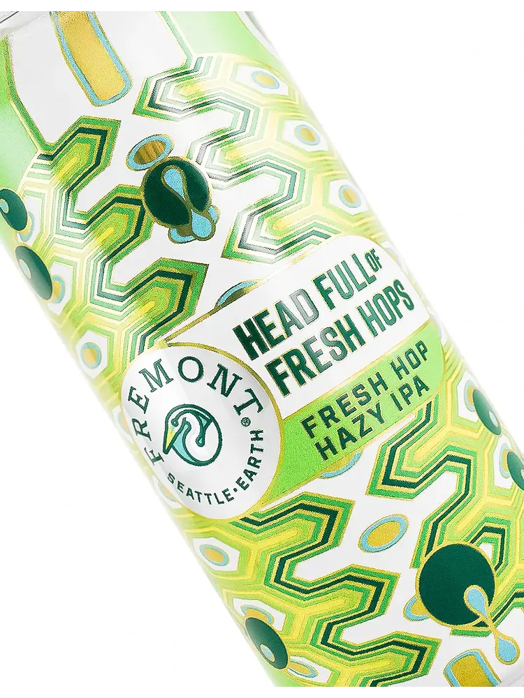 Fremont Brewing "Head Full of Fresh Hops" Fresh Hop Hazy IPA 16oz Can - Seattle, WA