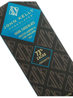 John Kelly Dark Chocolate Roasted Almonds & Pink Himalayan Salt Bar 73% Cacao 2.3oz, Los Angeles, California