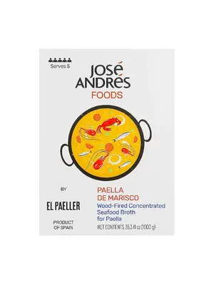 Jose Andres "Paella De Marisco" Wood-Fired concentrated Seafood Broth 35.3oz Can, Spain