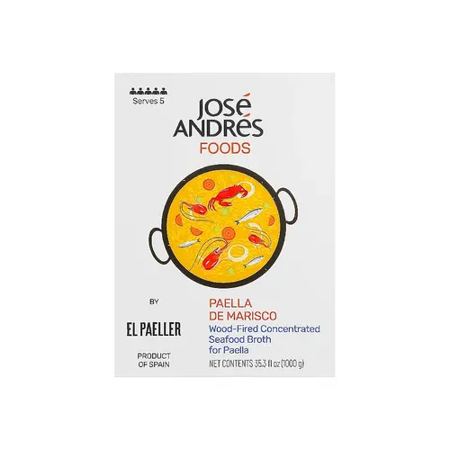 Jose Andres "Paella De Marisco" Wood-Fired concentrated Seafood Broth 35.3oz Can, Spain