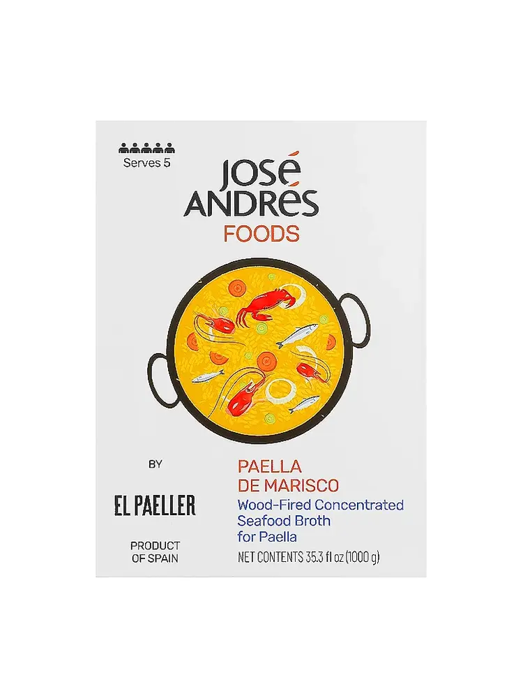 Jose Andres "Paella De Marisco" Wood-Fired concentrated Seafood Broth 35.3oz Can, Spain