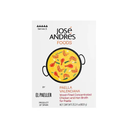 Jose Andres Paella Valenciana Wood-Fired Concentrated Chicken & Hen Broth 35.3oz Can, Spain