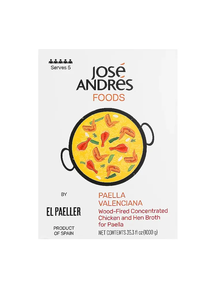 Jose Andres Paella Valenciana Wood-Fired Concentrated Chicken & Hen Broth 35.3oz Can, Spain