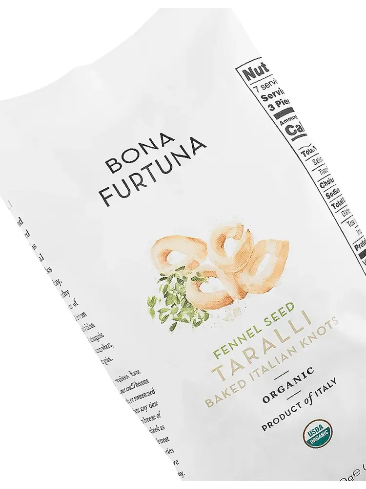 Bona Furtuna "Fennel Seed" Taralli Baked Italian Knots 7oz Bag, Italy