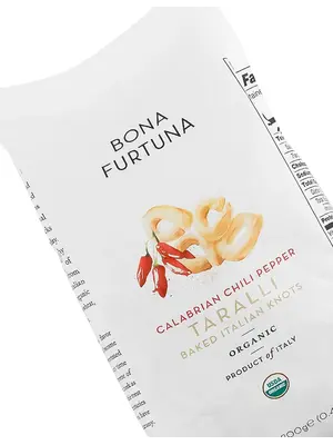 Bona Furtuna "Calabrian Chili Pepper" Taralli Baked Italian Knots 7oz Bag, Italy