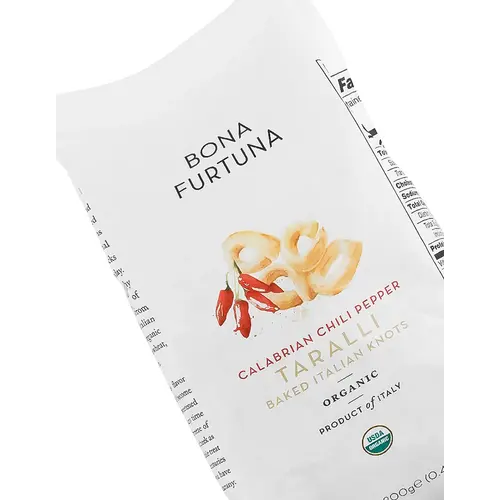 Bona Furtuna "Calabrian Chili Pepper" Taralli Baked Italian Knots 7oz Bag, Italy Bona Furtuna "Calabrian Chili Pepper" Taralli Baked Italian Knots 7oz Bag, Italy