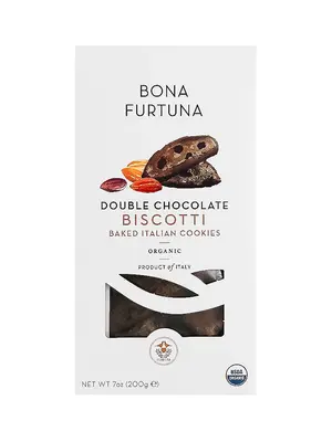 Bona Furtuna "Double Chocolate" Biscotti Baked Italian Cookies 7oz Box, Italt