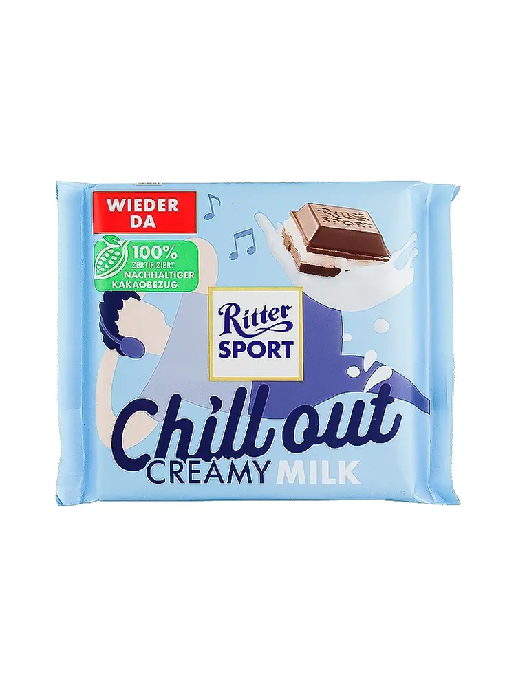 Ritter Sport "Chill Out" Creamy Milk Chocolate 3.5oz Bar, Germany