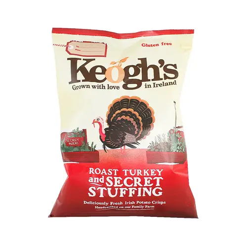 Keogh's "Roast Turkey And Secret Stuffing" Irish Potato Crispa 4.4oz Bag, Ireland Keogh's "Roast Turkey And Secret Stuffing" Irish Potato Crispa 4.4oz Bag, Ireland