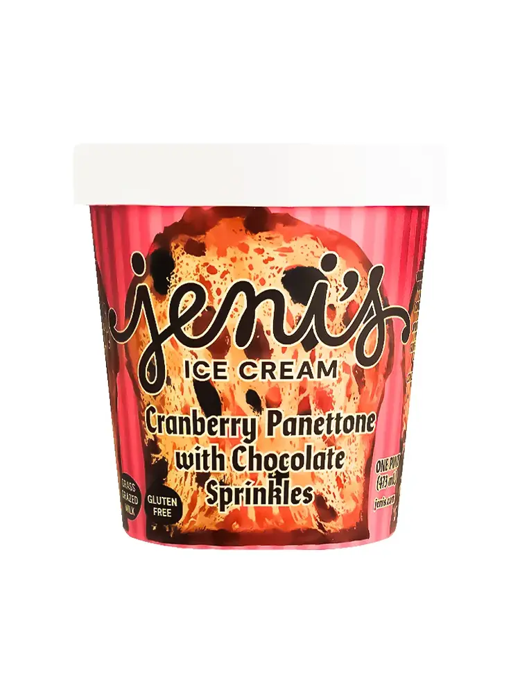 Jeni's "Cranberry Panettone" With Chocolate Sprinkles Ice Cream Pint, Ohio